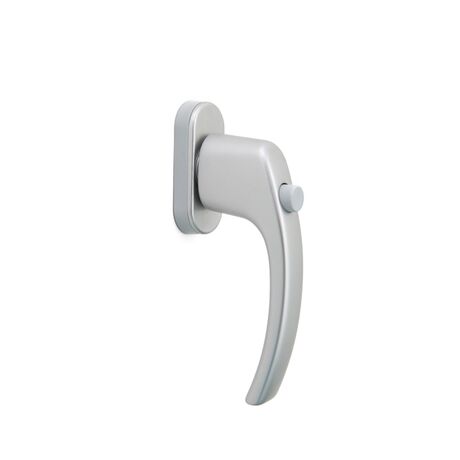 Standard Fenstergriff aus Aluminium Verschlussart: mit Druckknopf Farbe: Silber