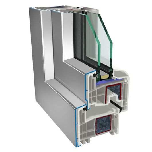 Gealan Kunststoff Aluminium PSK-Tür Profilsystem: S9000 mit Alu Schale Kunststoff Aluminium PSKtür S9000 90048-001