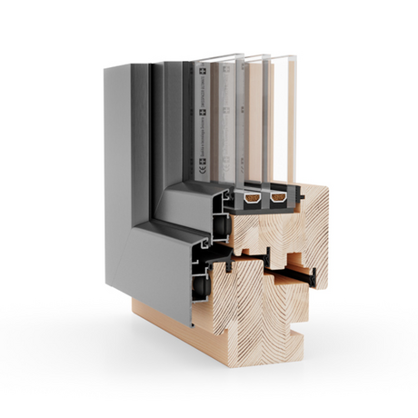 Eko Okna Holz Aluminium Balkontür Profilsystem: Naturo 80 ALU Eko Okna Holz Aluminium Balkontür Profilsystem: Naturo 80 ALU