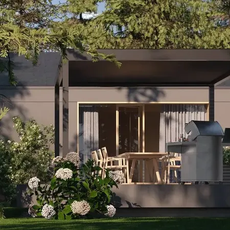 Bild Pirnar Ultra Ambient Pergola für großen Terrasse bei modernen Häuser