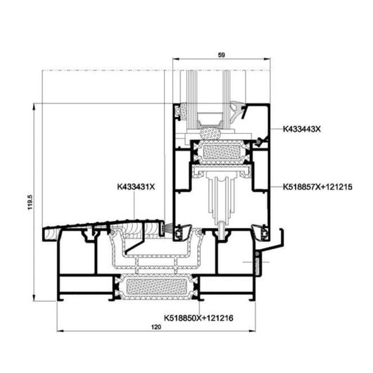 Drutex Aluminium Hebe-Schiebetür Profilsystem: MB-59HS HI Drutex Aluminium Hebe-Schiebetür Profilsystem: MB-59HS HI
