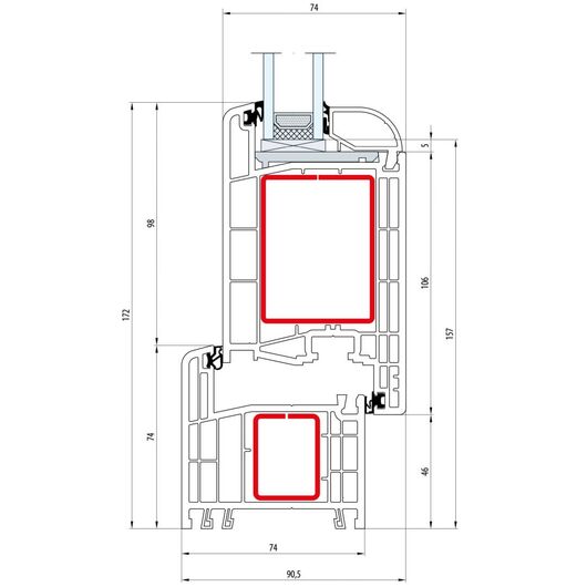 Gealan Kunststoff PSK-Tür Profilsystem: S8000