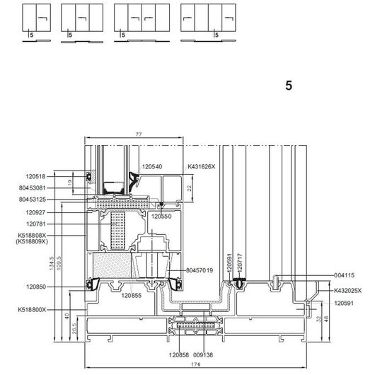 Drutex Aluminium Hebe-Schiebetür Profilsystem: MB-77HI HS Drutex Aluminium Hebe-Schiebetür Profilsystem: MB-77HI HS