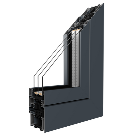 Bild Aluminium Fenster mit thermischer Trennung und 2-Fach oder 3-Fach Verglasung MB86 Si von Aluprof