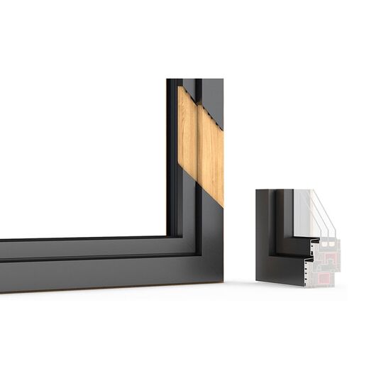 Drutex Kunststoff Aluminium Fenster Profilsystem: Iglo Energy ALUCOVER Kunststoff Aluminium Fenster Iglo Energy ALUCOVER 90026-001