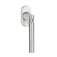 Bild Abschließbarer Fenstergriff GreenteQ-FG61L-ER-TBT-100Nm-Inox F1 Silber mit Schlüssel