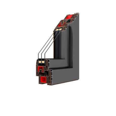 Drutex Kunststoff Aluminium Balkontür Profilsystem: Iglo Energy ALUCOVER