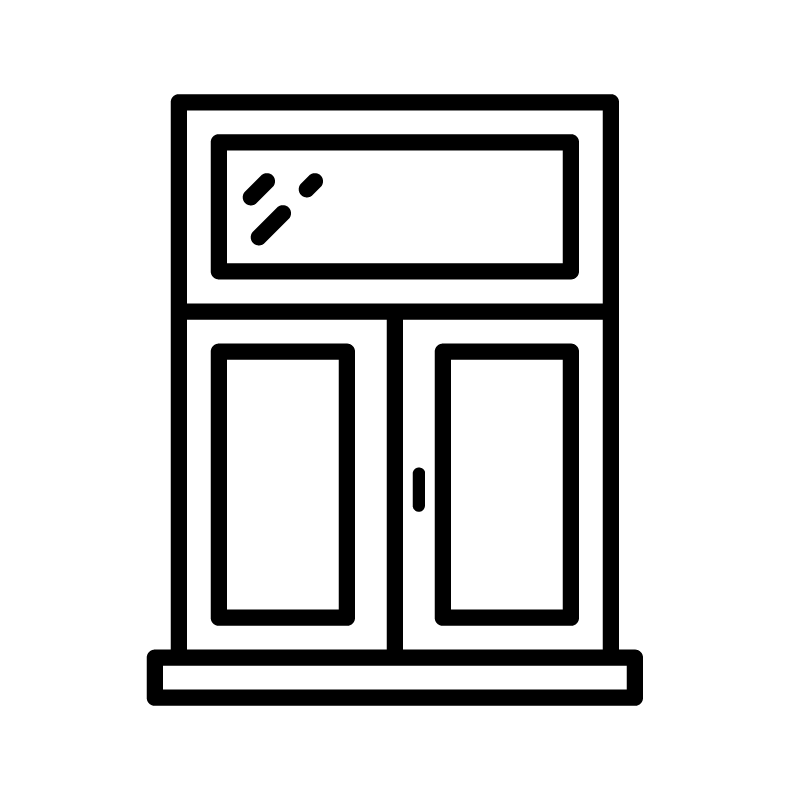 Bild Dreiflügeliges Fenster mit Oberlicht und Stulp