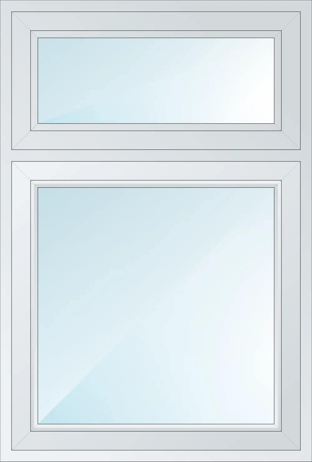 Bild Fenster mit Oberlicht mit Flügel und Öffnung oben