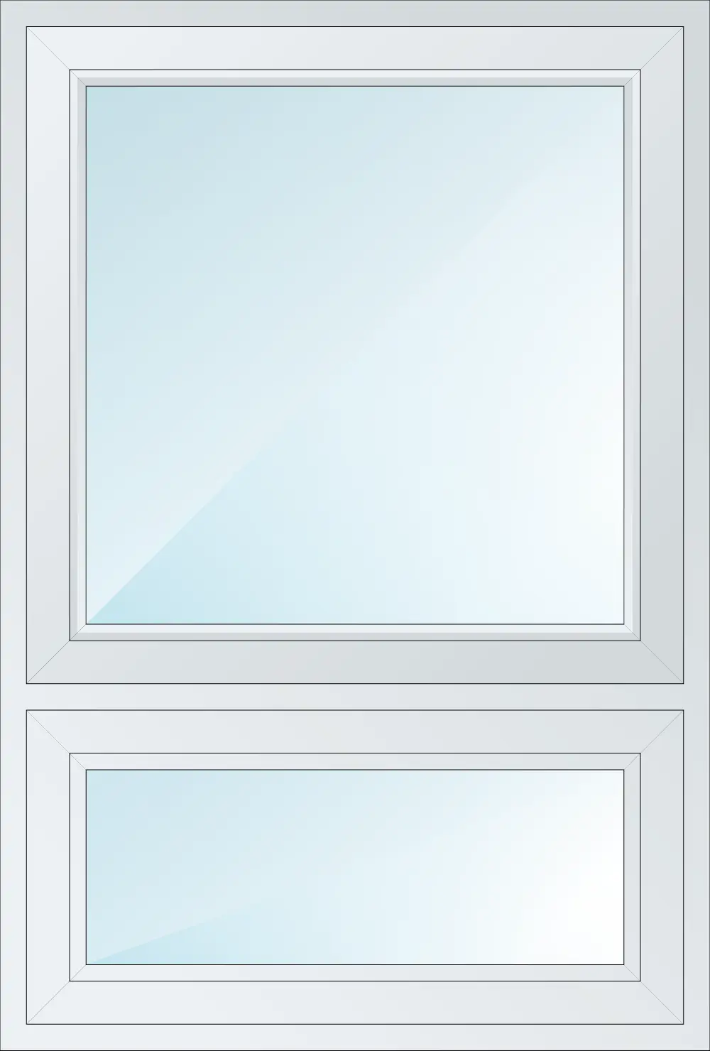 Bild 2-Teiliges Fenster mit Unterlicht mit Kipp oder Dreh Funktion