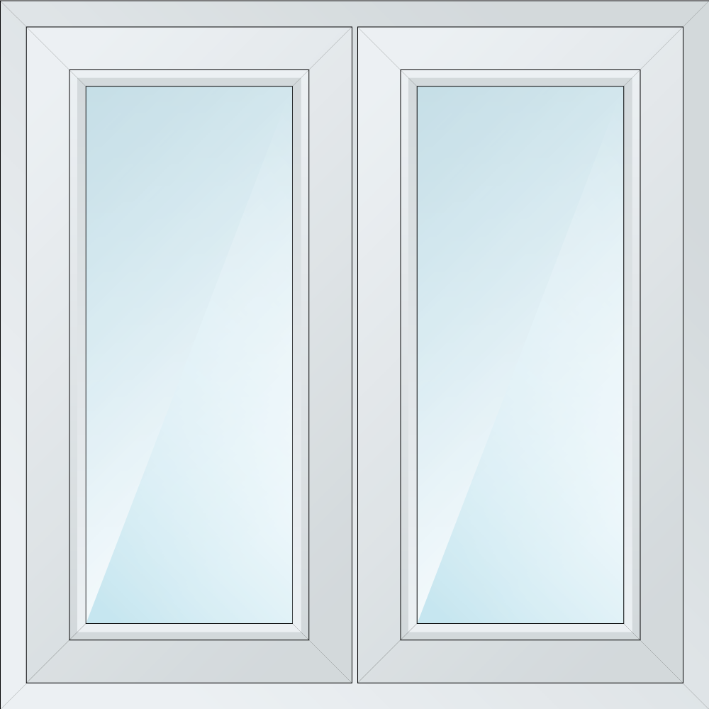 Bild Zweiflügelige Fensterart mit Dreh oder Kipp Funktionen aus Kunststoff, Holz oder Aluminium