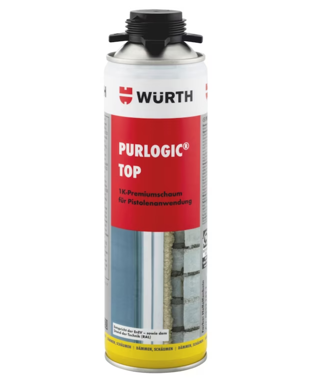 Würth PURLOGIC® TOP 1K Pistolenschaum 500 ml Betongrau Bauschaum Montageschaum