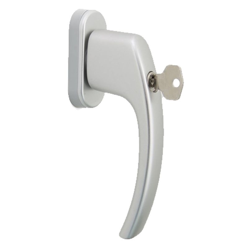 Standard Fenstergriff aus Aluminium Verschlussart: abschließbar inkl. Schlüssel Farbe: Silber