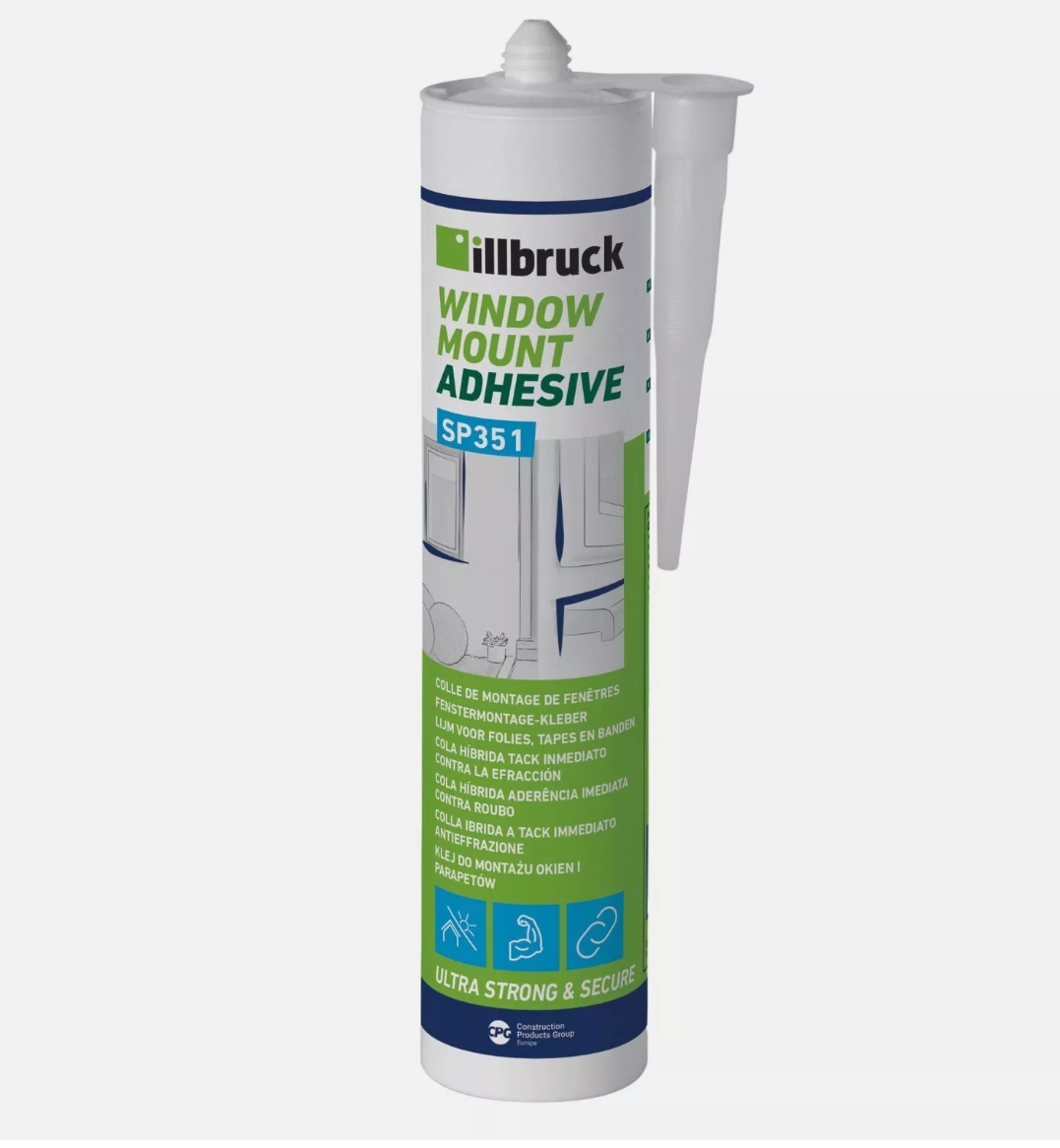 illbruck SP351 Fenstermontagekleber 310 ml weiß – hohe Anfangshaftung für Fenster, Türen und EPDM