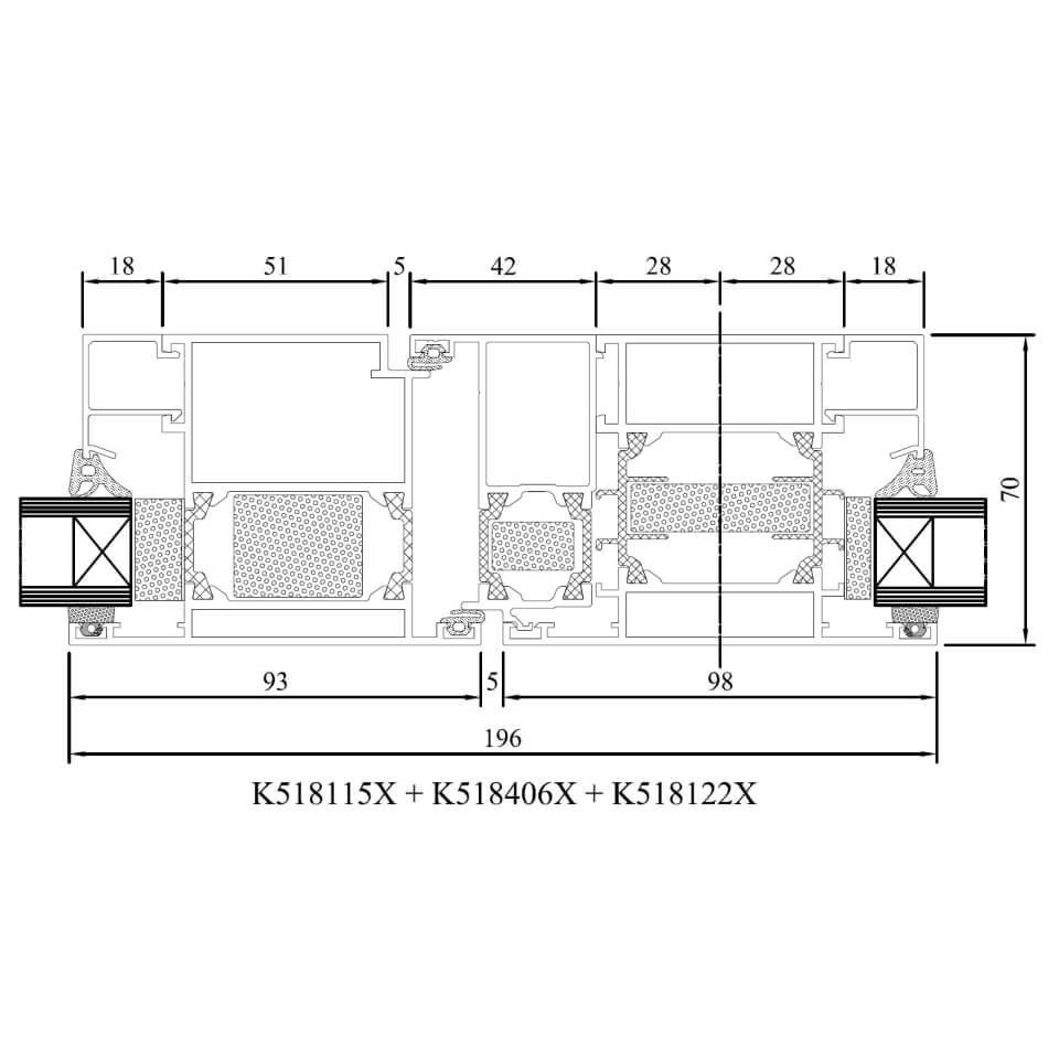 Drutex Aluminium Balkontür Profilsystem: MB-70 Hi