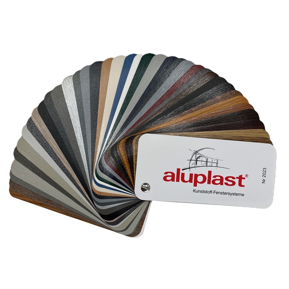 Aluplast Dekorfolien Farbmuster für Kunststoffprofile