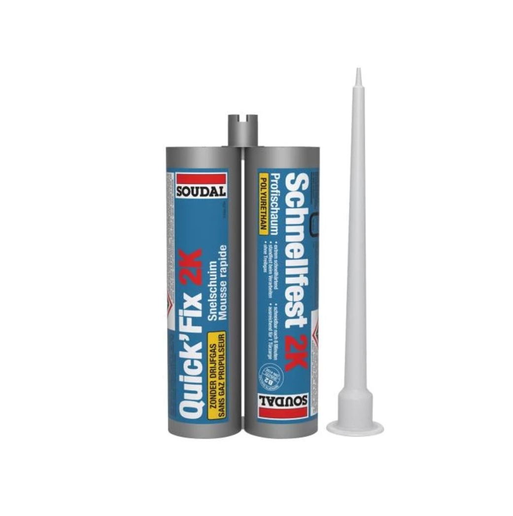 Soudal 2K Schnellfest 210 ml – Schnellschaum für Türzargen, Fensterbänke und Treppenstufen