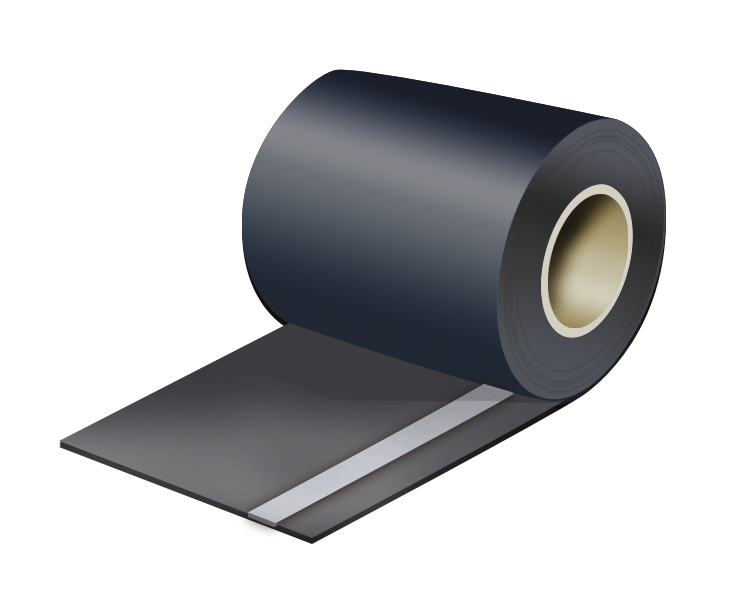 SILISTO® EPDM-Folie 100-300mm Selbstklebend 0,75 mm selbstklebend μ20.000 Länge: 20 m (Rolle) Breite: 100 mm