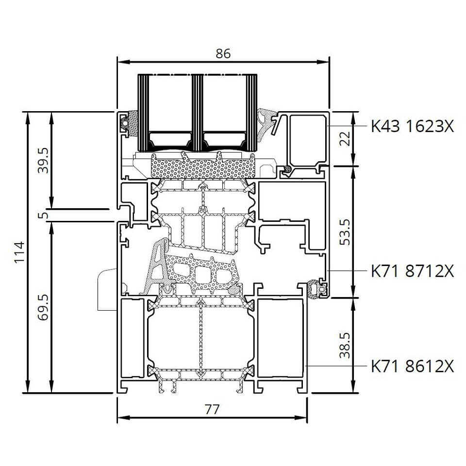 Aluprof Aluminium Balkontür Profilsystem: MB-86 SI