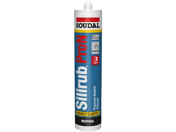 Soudal Silirub Pro N weiß 300 ml – Bausilikon für Fenster-, Tür- und Anschlussfugen