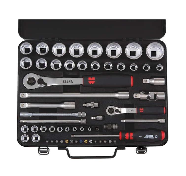 Produktbild Würth Zebra Steckschlüsselsatz 1/4 + 1/2 Zoll Knarrenkasten 59-tlg
