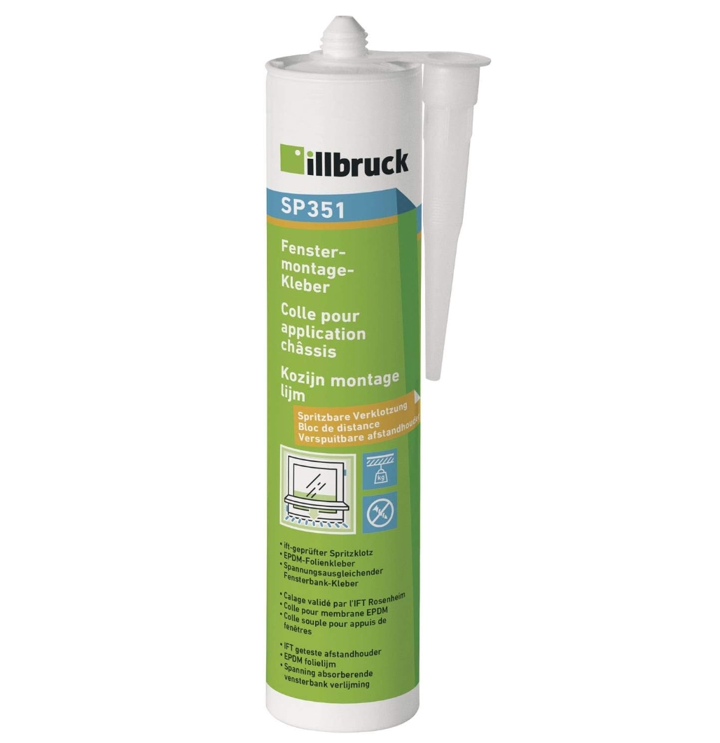 illbruck SP351 Fenstermontagekleber 310 ml Kartusche Weiß Spritzklotz RC2-RC3 ift-geprüft