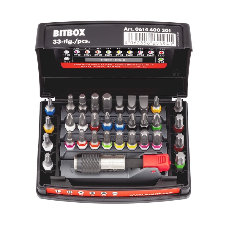Produktbild Würth Bitbox 33tlg – Vielseitiges Bitset mit magnetischem Bithalter