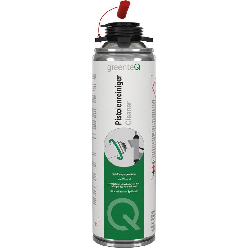 greenteQ Pistolenreiniger 500 ml – Spezialreiniger für PU-Schaumpistolen & frischen Montageschaum