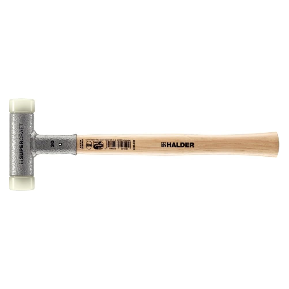 SUPERCRAFT-Schonhammer, rückschlagfrei, mit Hickorystiel, Ø 30, Nylon