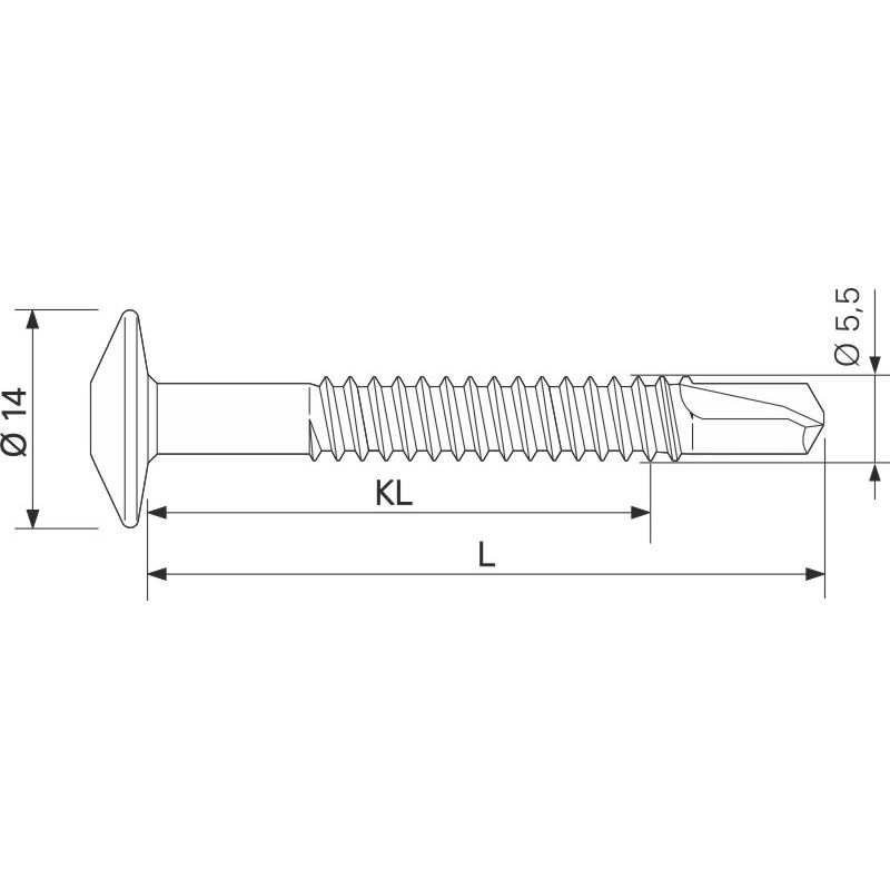 Kopplungsschraube SPC für Kunststoff mit Bohrspitze TX25 5,5 x Länge: 85 mm