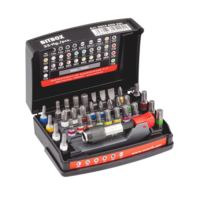 Produktbild Würth Bitbox 33tlg – Vielseitiges Bitset mit magnetischem Bithalter