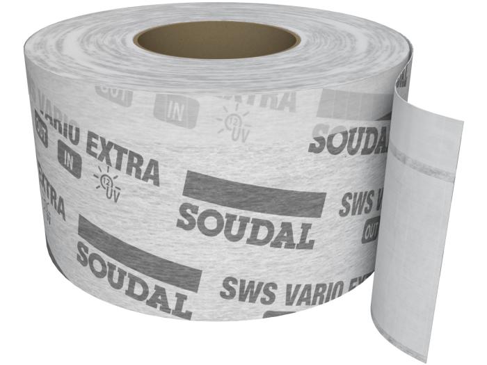 Soudal SWS Vario Extra 70 mm x 30 m – vollflächig selbsthaftende Fensteranschlussfolie für innen und außen