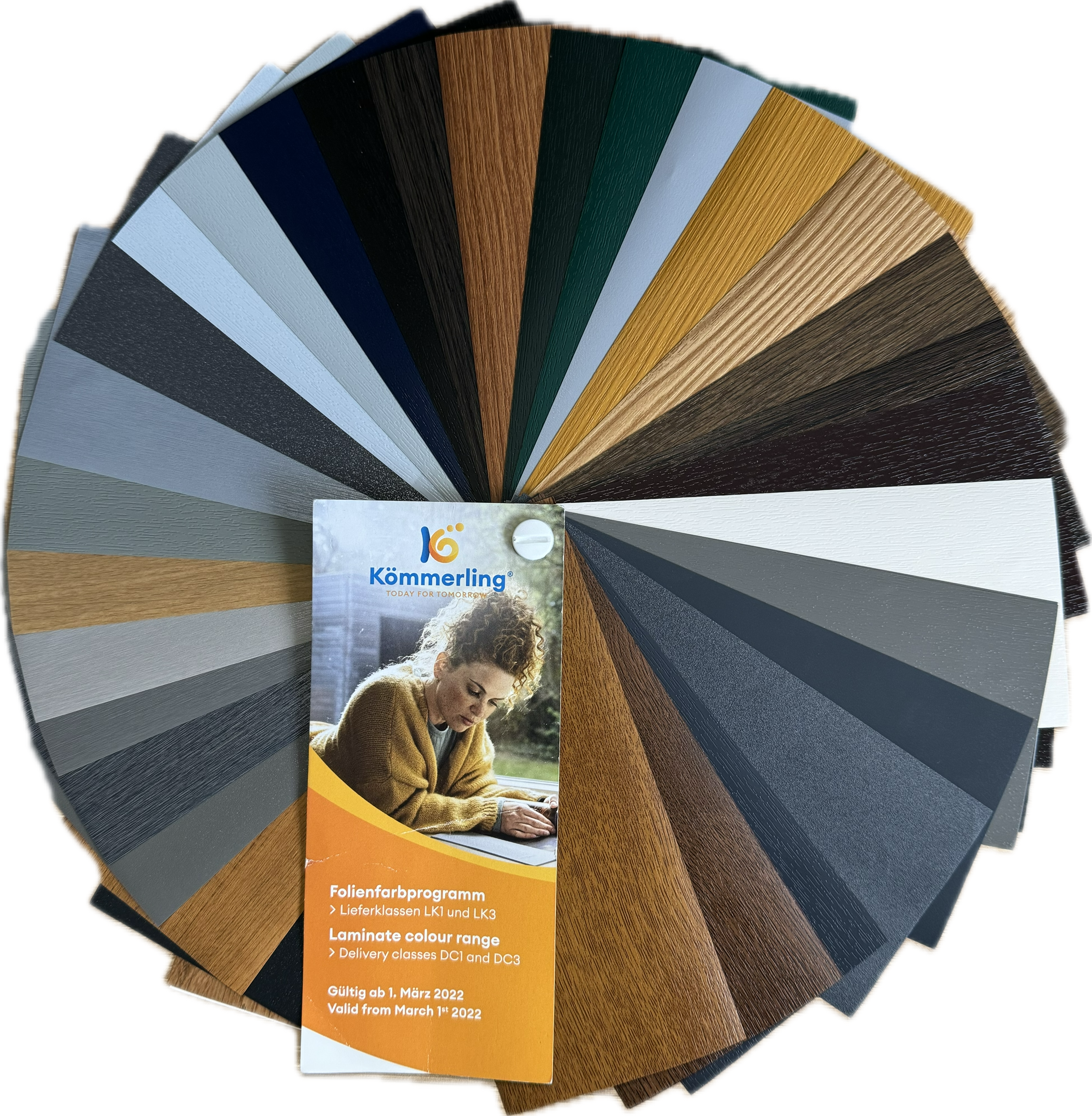 Kömmerling Dekorfolien Farbmuster für Kunststoffprofile